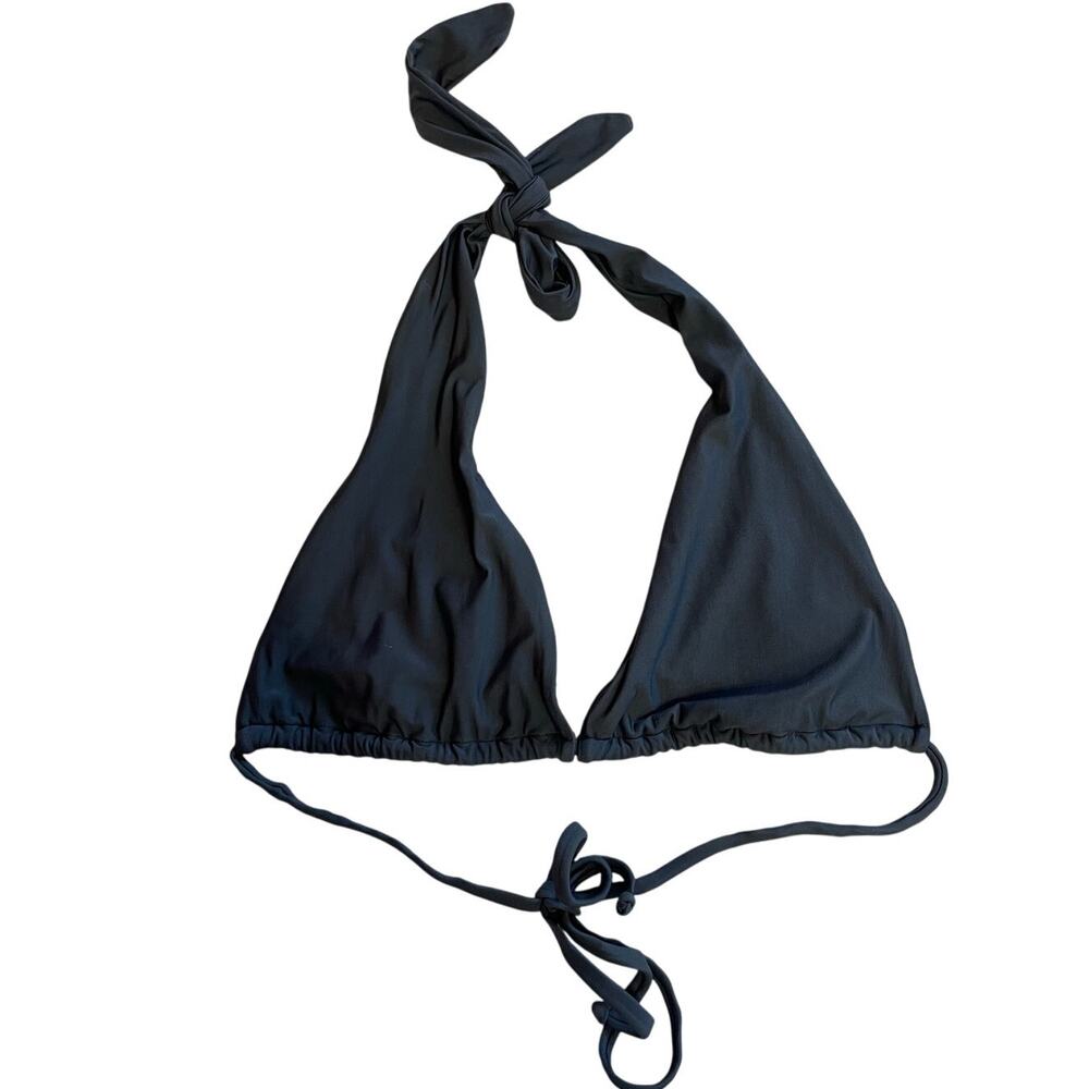Lenny Charcoal Gray Halter Bikini Top Size Unknown Beach Boho Swim Resort Style